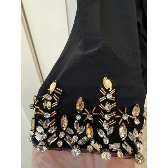 Ieena Mac Duggal 55696 One Shoulder Beaded Cuff Jersey Stretch - Size 14 - Picture 5 of 8